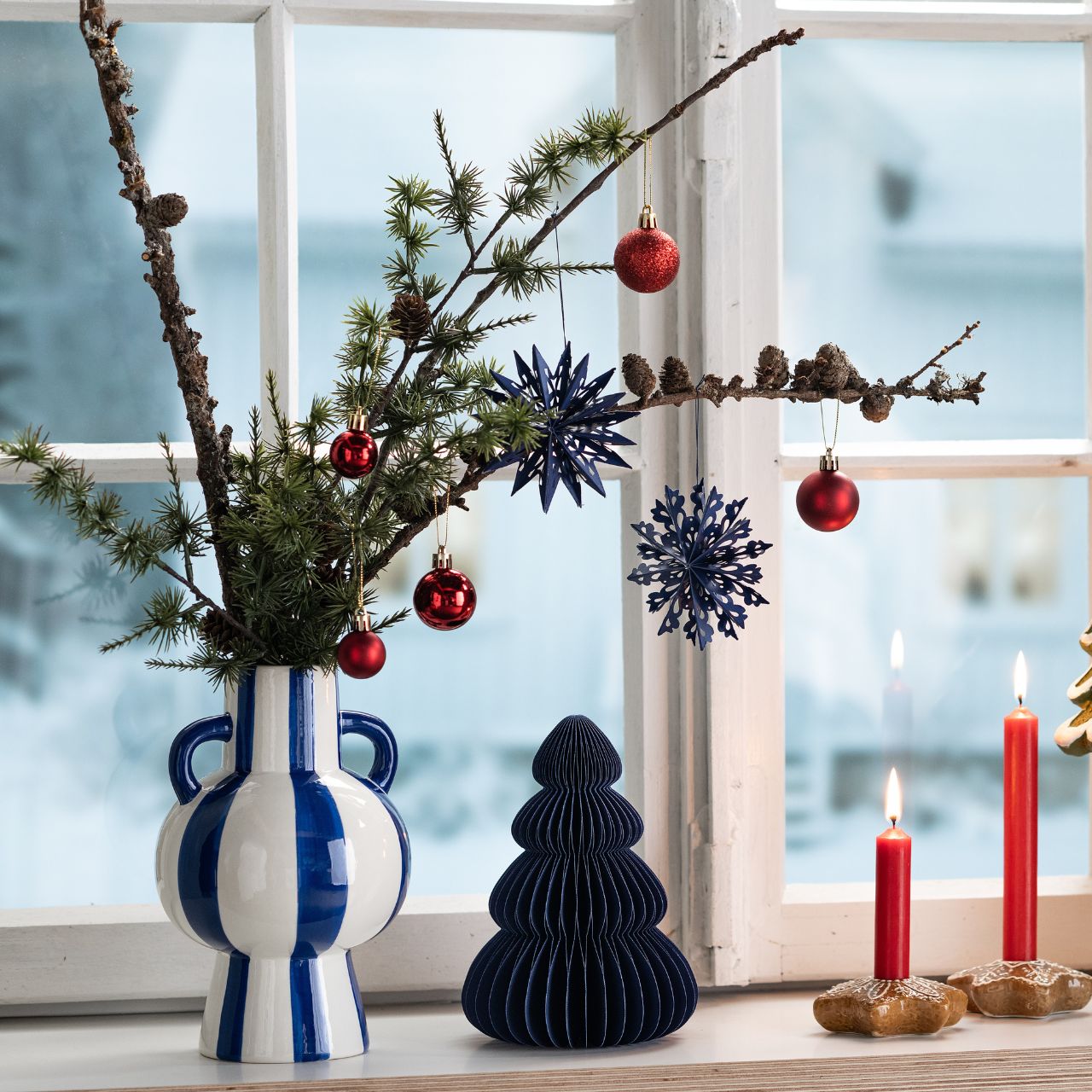 Boules de Noël rouges – Lot de 111 pièces – Ø 3/4/6 cm