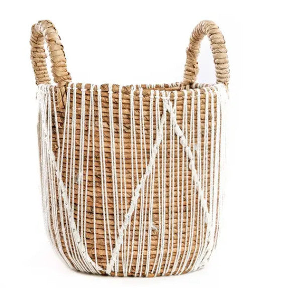 Le Panier Straight Stitched Makramee - Naturel Blanc - S