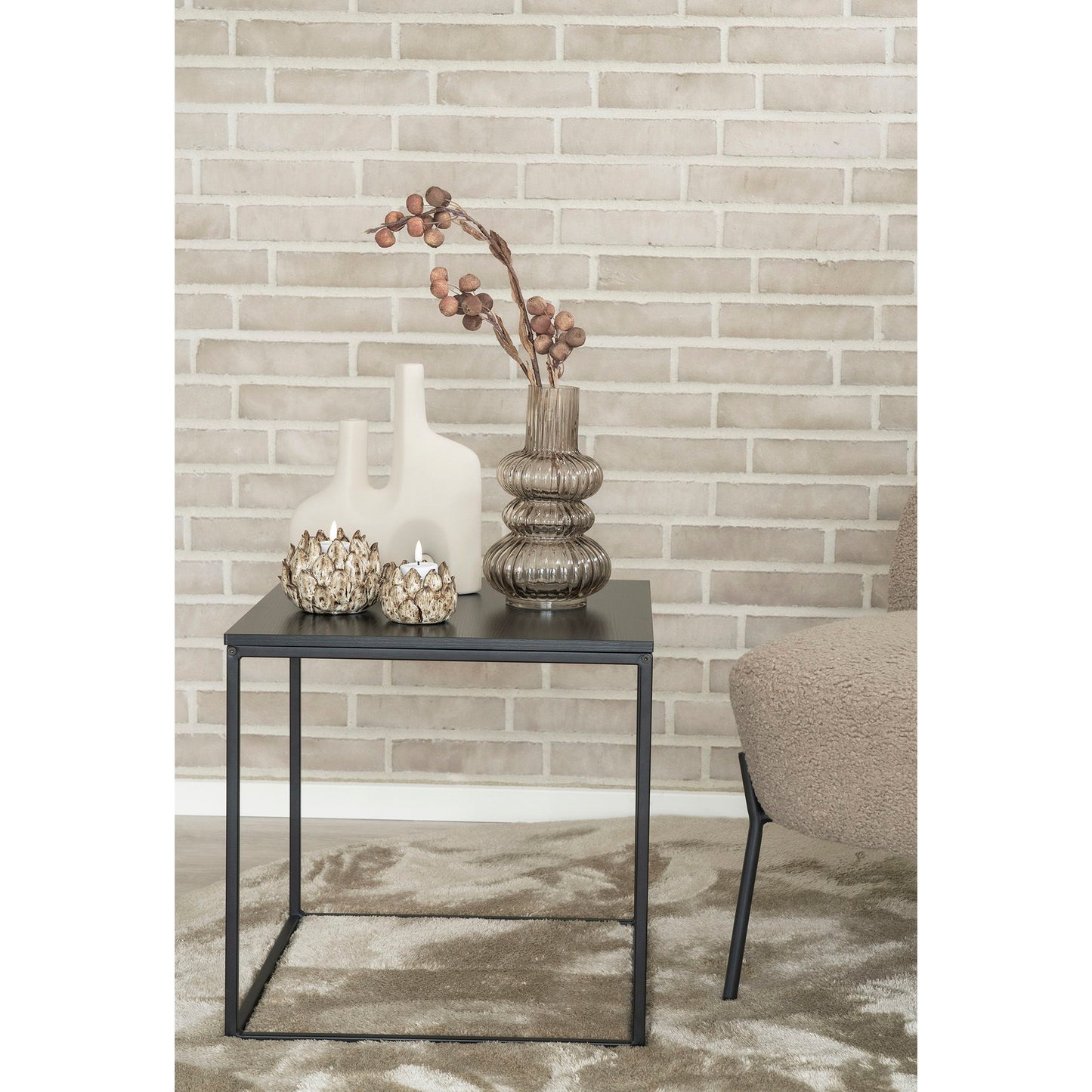 Vase organique en céramique sable – Double ouverture