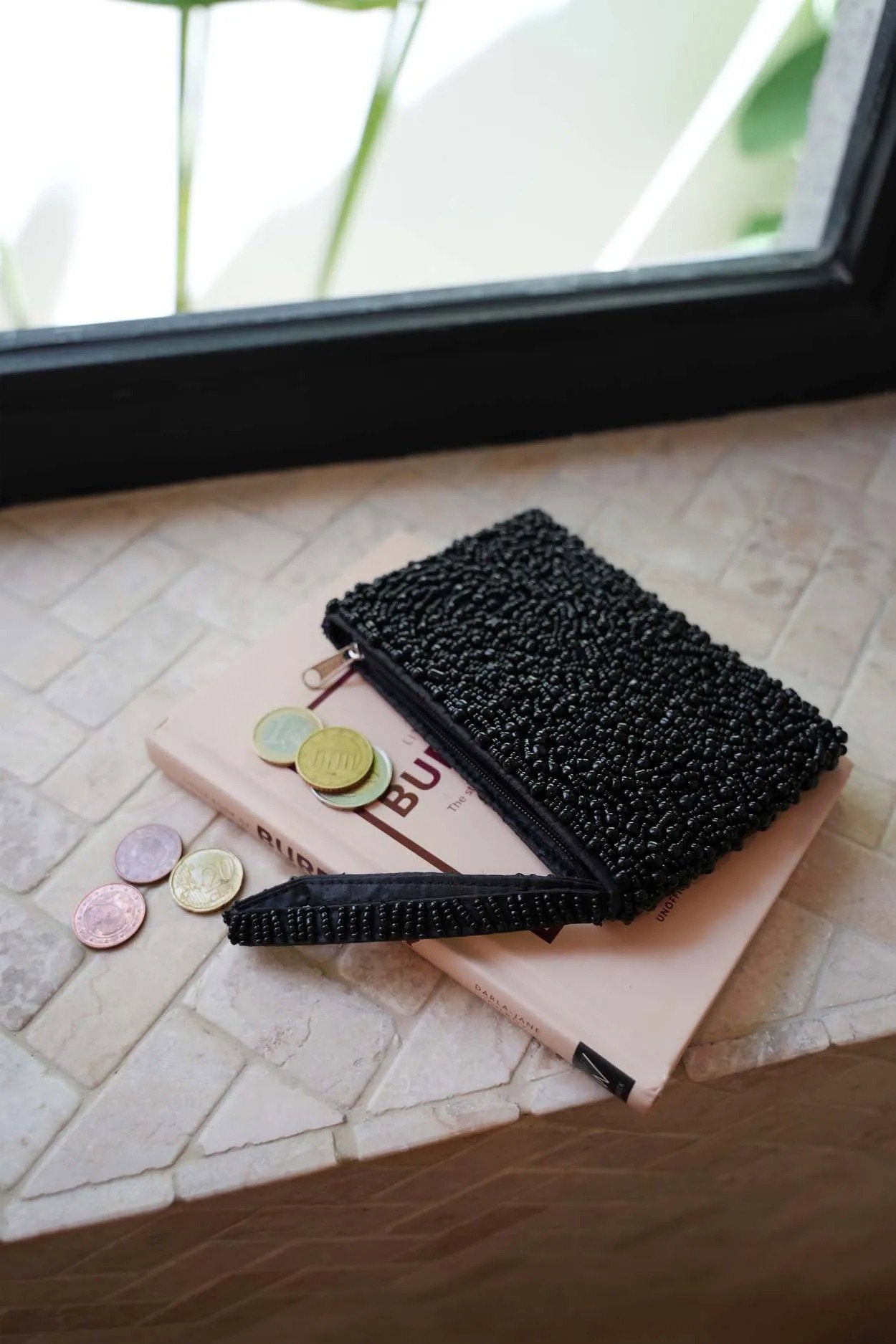 Le Porte-Monnaie à perles noires - Noir