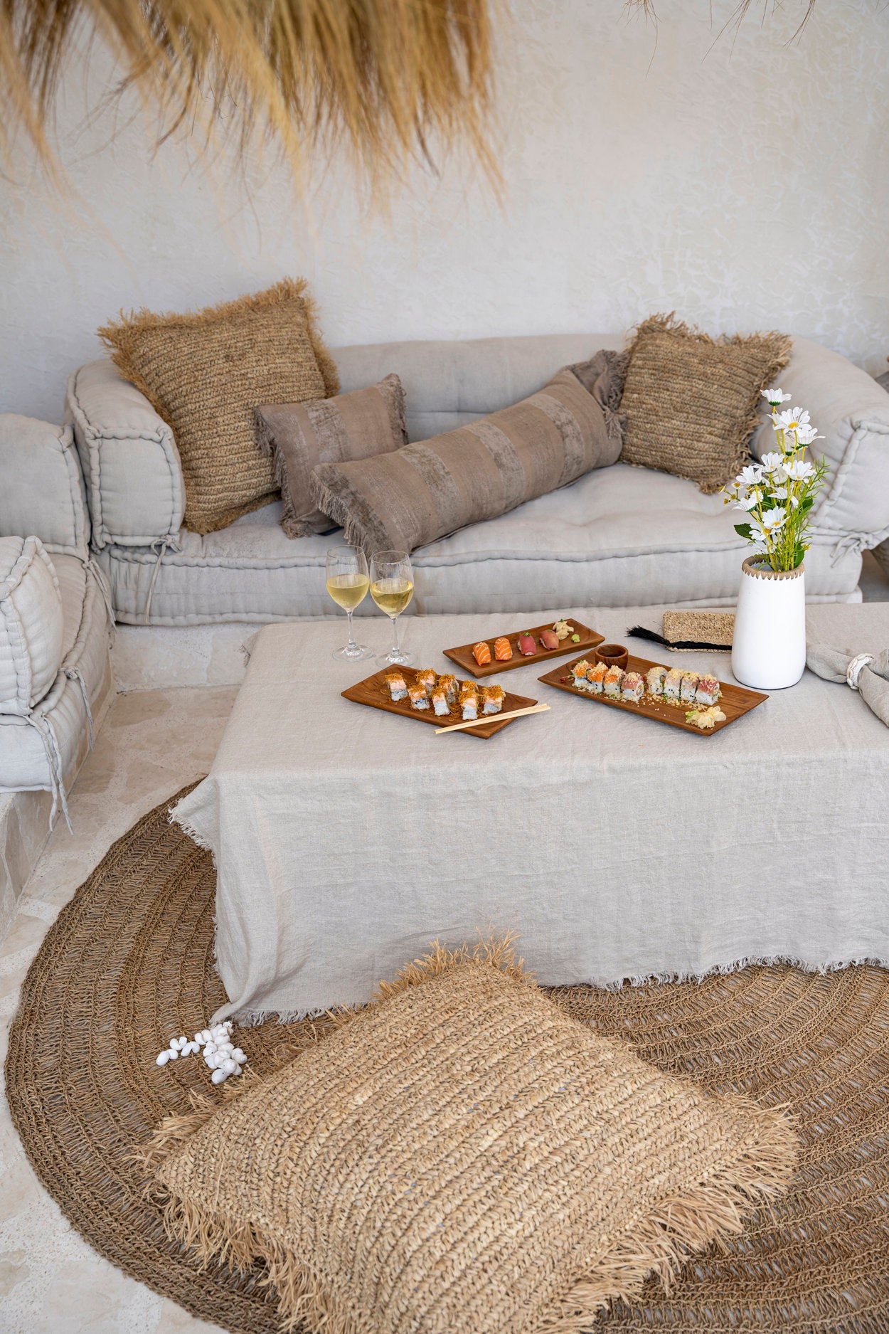 La Nappe en Lin - Beige - 150x150