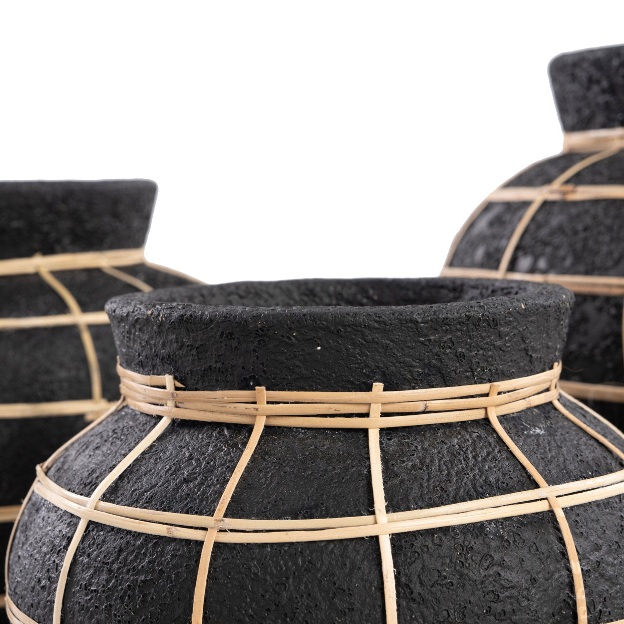 Vase Belly noir naturel en terre cuite – L