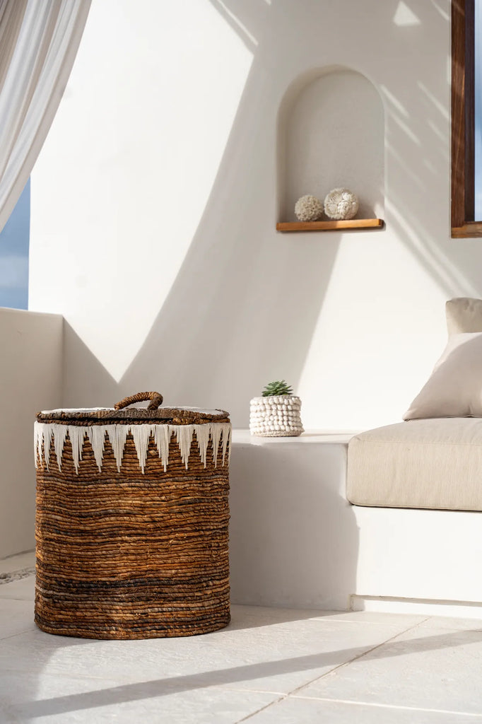 Paniers à linge cousus banane - Lot de 2