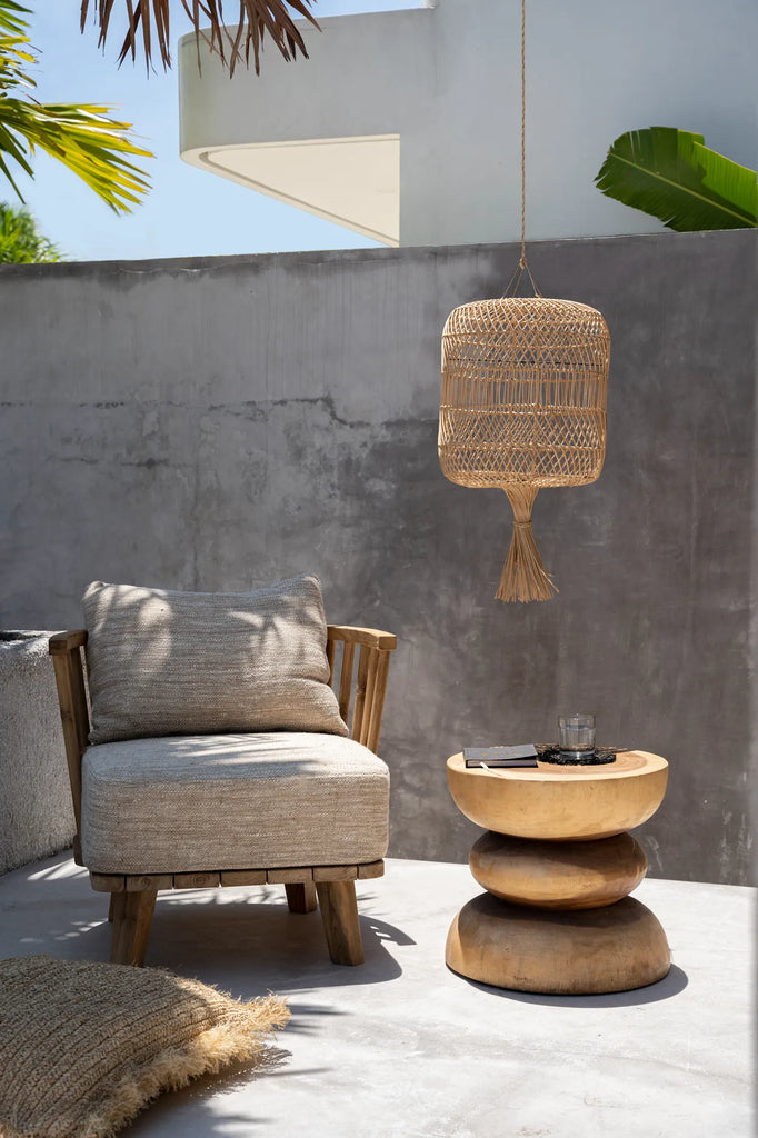 Suspension et Lampadaire The Dumpling - Naturel - L