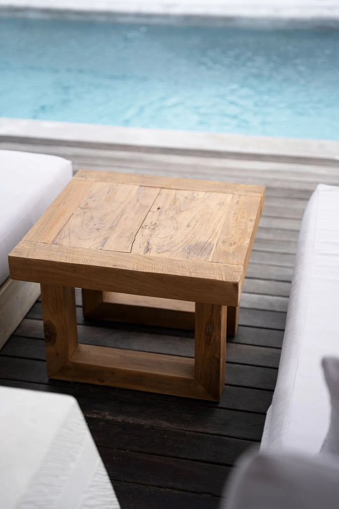 La table d'appoint en teck récupéré - Naturel