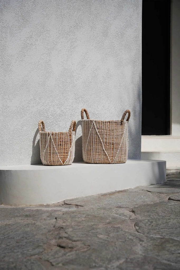 Le Panier Straight Stitched Makramee - Naturel Blanc - S