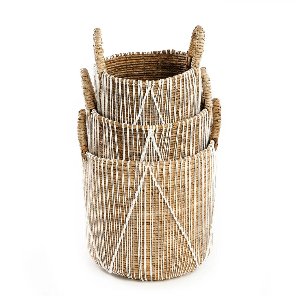 Le Panier Straight Stitched Makramee - Naturel Blanc - S