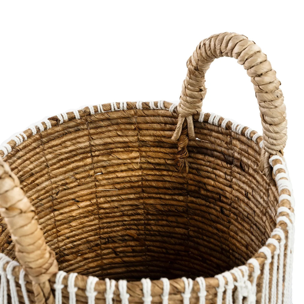 Le Panier Straight Stitched Makramee - Naturel Blanc - S