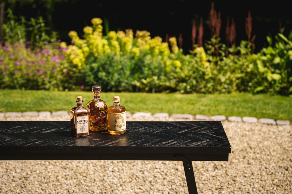 La Table Haute à Chevrons - Noir - 140cm