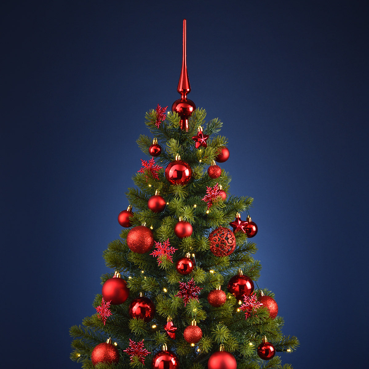 Boules de Noël rouges – Lot de 111 pièces – Ø 3/4/6 cm