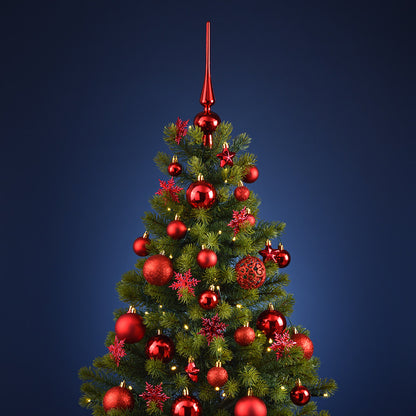 Boules de Noël rouges – Lot de 111 pièces – Ø 3/4/6 cm