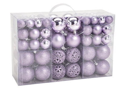 Boules de Noël violettes- lot de 100- Ø 3/4/6 cm