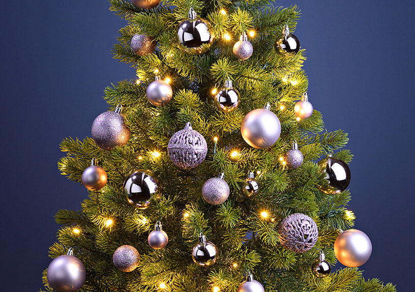 Boules de Noël violettes- lot de 100- Ø 3/4/6 cm