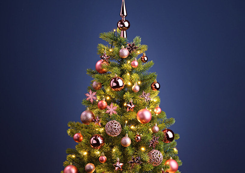 Boules de Noël rose - lot de 111- Ø 3/4/6 cm