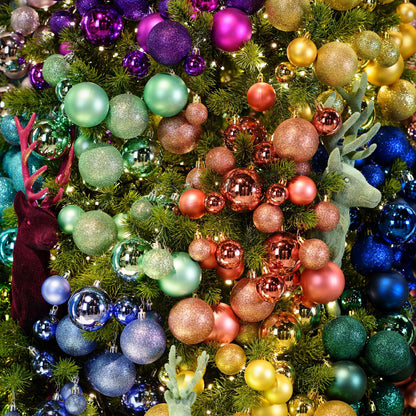 Boules de Noël rose - lot de 111- Ø 3/4/6 cm