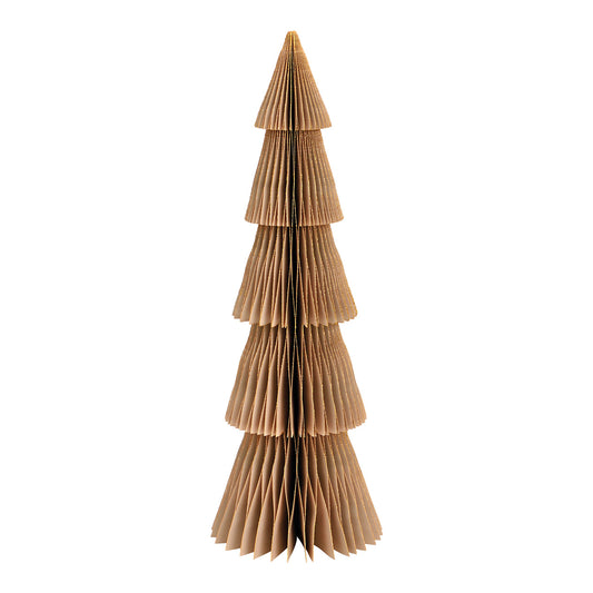 Support décoratif pour sapin de Noël – Beige pailleté – 14×40×14 cm