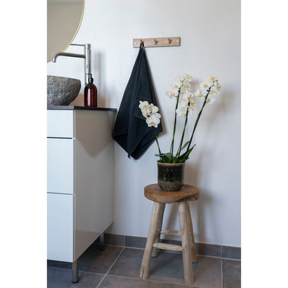 Tabouret Badia en teck naturel – Ø30 × H45 cm
