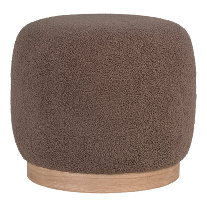 Pouf bouclé Belfort  -Marron - Ø44,5x40 cm