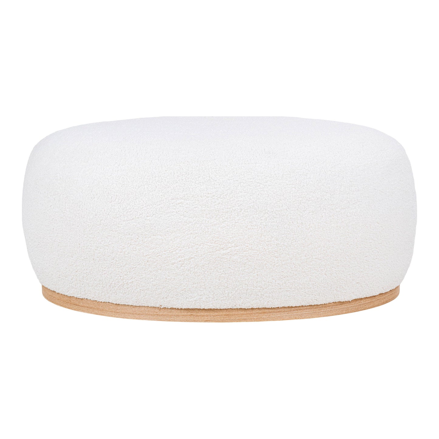 Pouf, bouclé Manhattan- Blanc -54,5x88,5x36 cm
