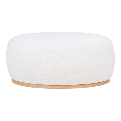Pouf, bouclé Manhattan- Blanc -54,5x88,5x36 cm