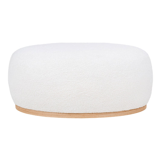 Pouf, bouclé Manhattan- Blanc -54,5x88,5x36 cm