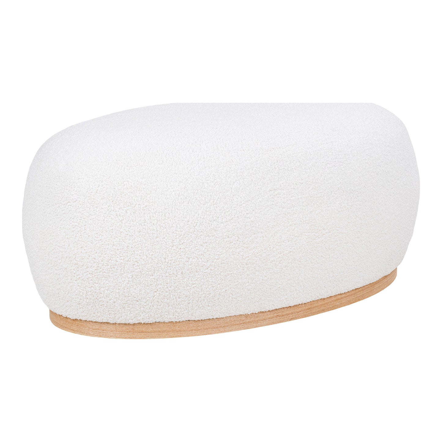 Pouf, bouclé Manhattan- Blanc -54,5x88,5x36 cm
