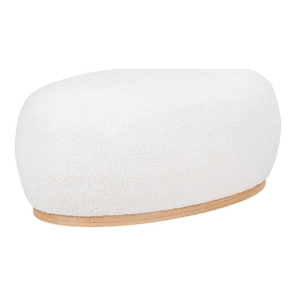 Pouf, bouclé Manhattan- Blanc -54,5x88,5x36 cm