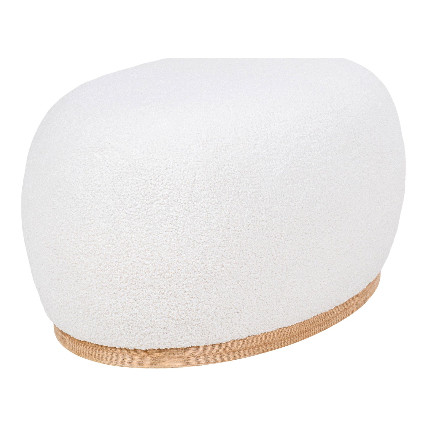Pouf, bouclé Manhattan- Blanc -54,5x88,5x36 cm