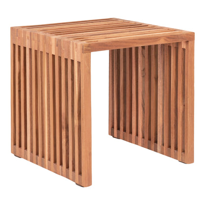 Table d’appoint Pego en teck naturel – 40 × 40 × 40 cm