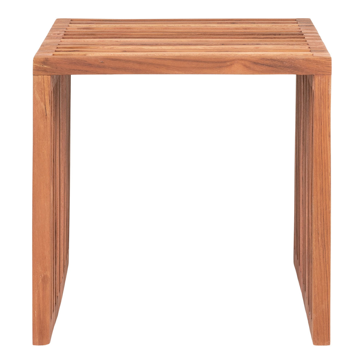 Table d’appoint Pego en teck naturel – 40 × 40 × 40 cm