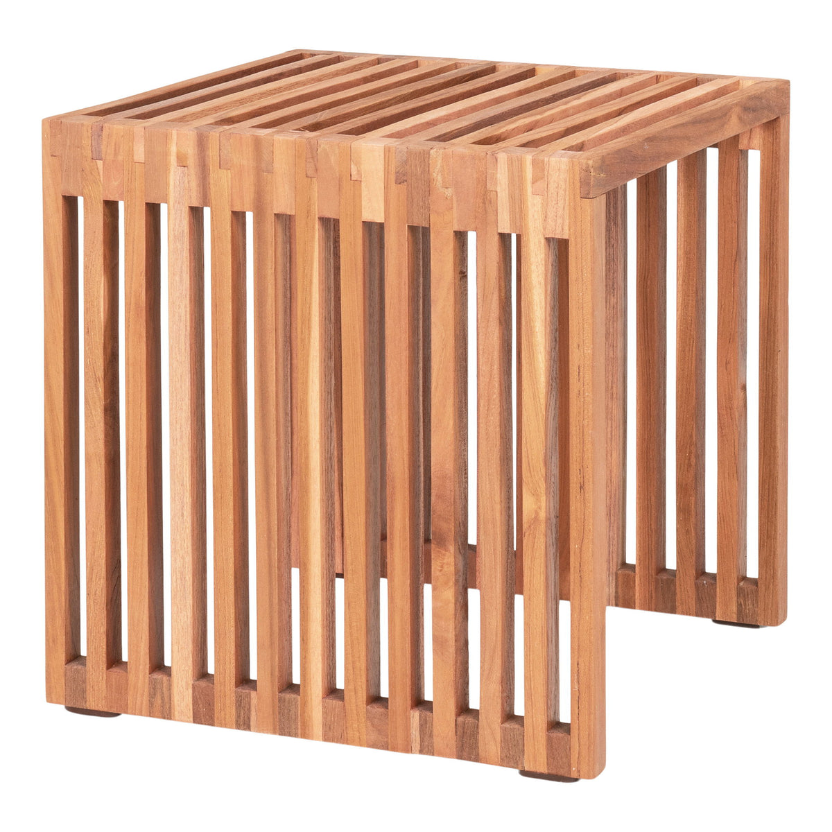 Table d’appoint Pego en teck naturel – 40 × 40 × 40 cm