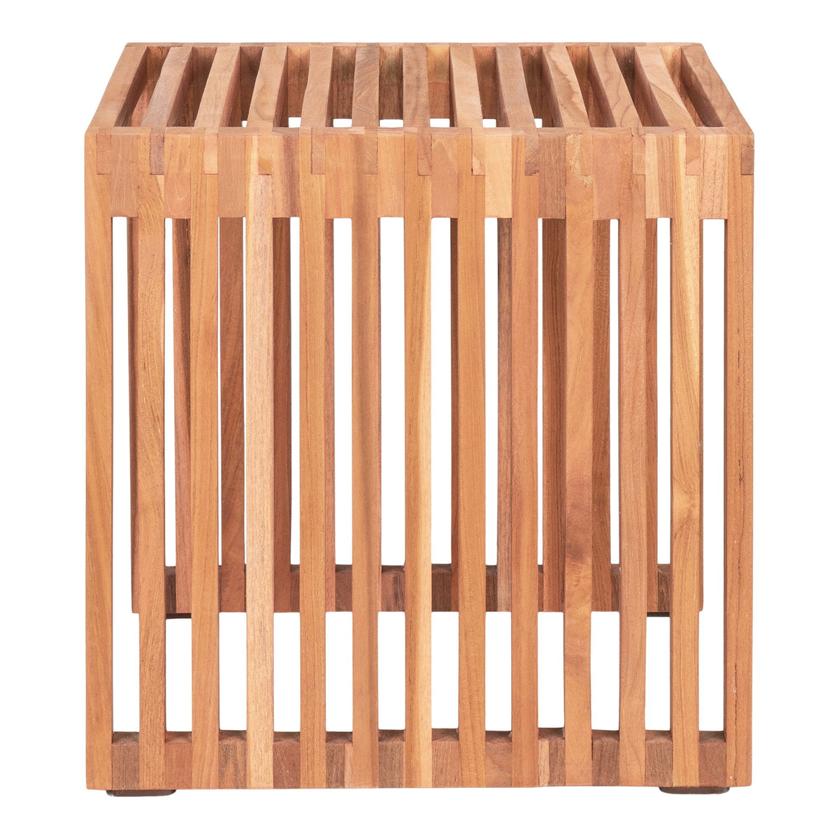 Table d’appoint Pego en teck naturel – 40 × 40 × 40 cm