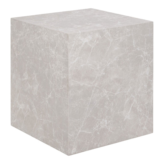 Prague - Table d'appoint, aspect marbre, beige 40x40x45 cm