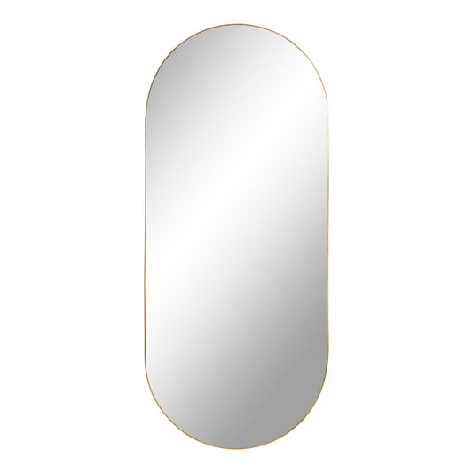 Jersey - Miroir Oval - Cadre aspect laiton, 35x80 cm