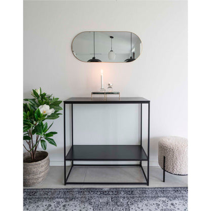 Jersey - Miroir Oval - Cadre aspect laiton, 35x80 cm