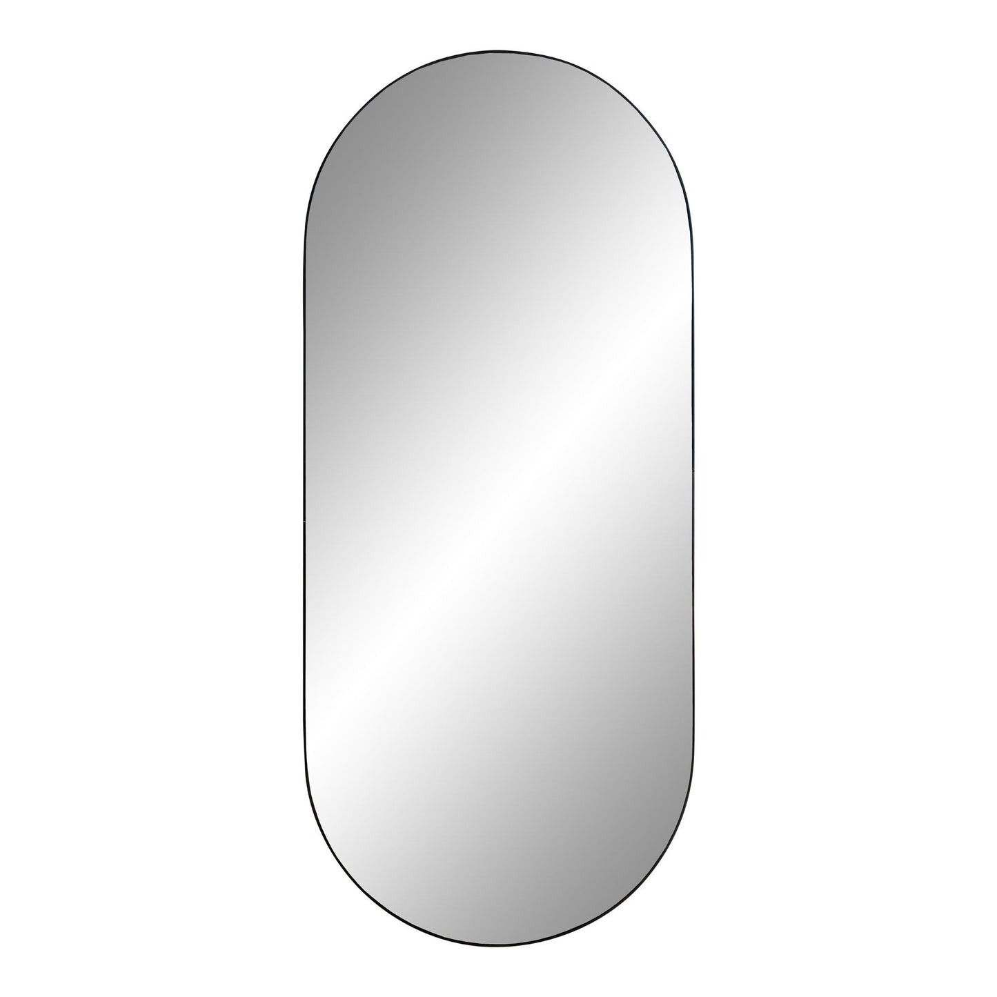 Jersey – Miroir mural ovale noir 35x80 cm