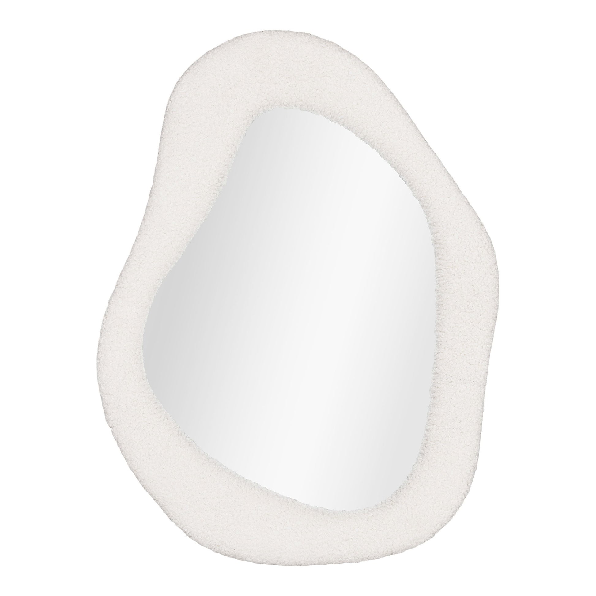 Miroir mural organique Bosa peluche blanche 46,5x61 cm