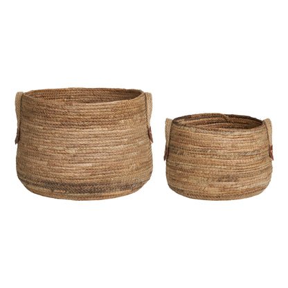 Paniers Aosta en feuille de bananier naturelle – Lot de 2