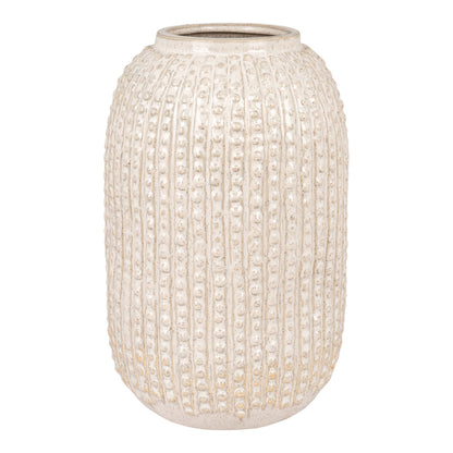 Vase en céramique beige texturée