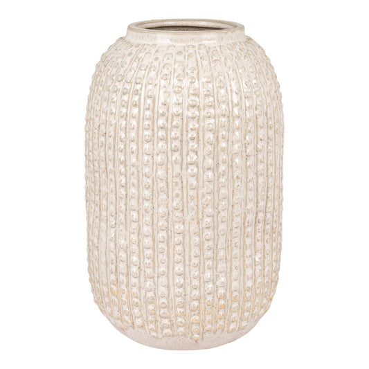 Vase en céramique beige texturée