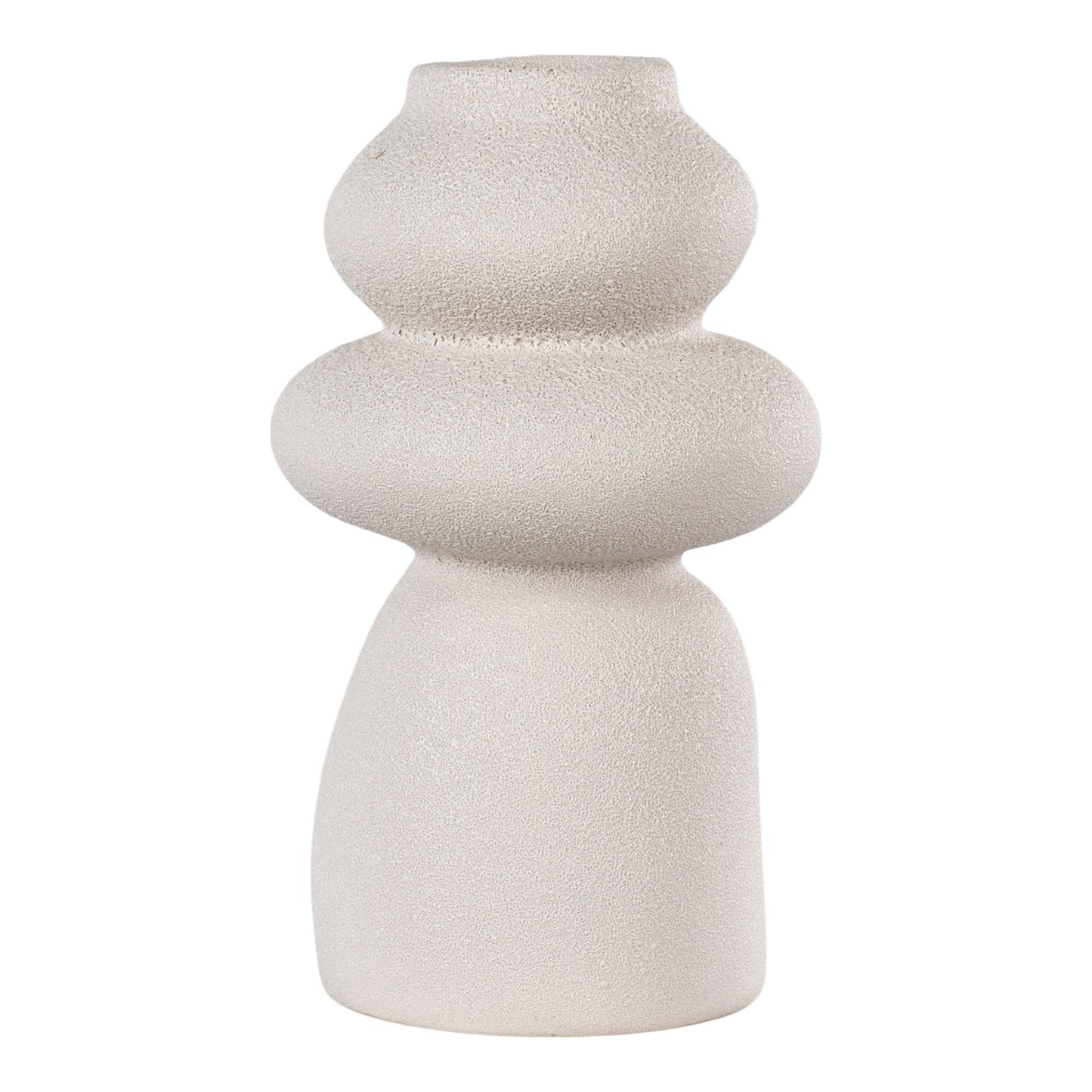 Vase sculptural en céramique beige