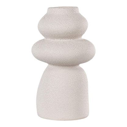 Vase sculptural en céramique beige