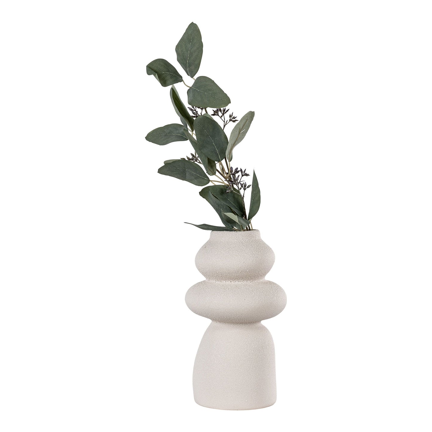 Vase sculptural en céramique beige