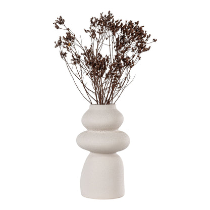 Vase sculptural en céramique beige