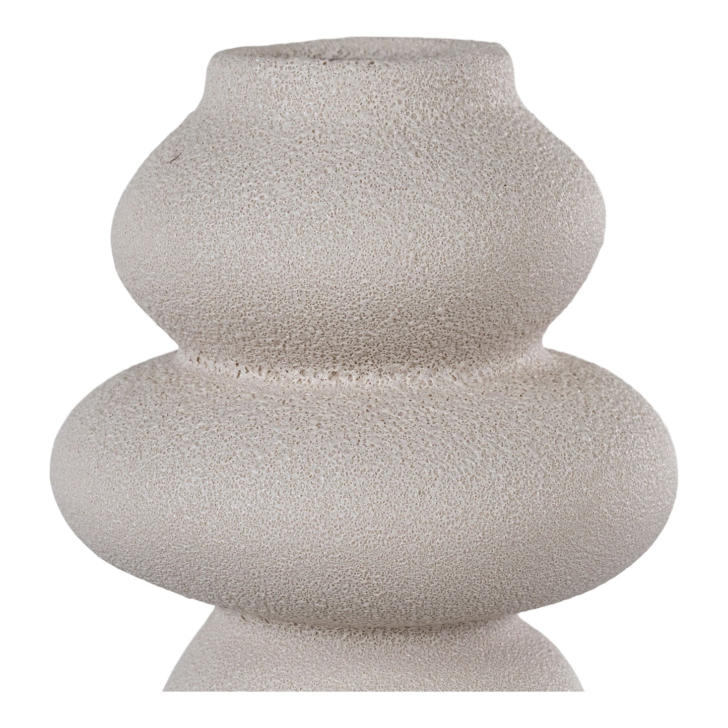 Vase sculptural en céramique beige