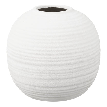 Vase en céramique blanche texturée Ø30 × H28,5 cm