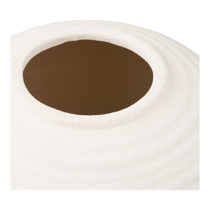 Vase en céramique blanche texturée Ø30 × H28,5 cm