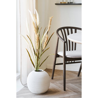 Vase en céramique blanche texturée Ø30 × H28,5 cm