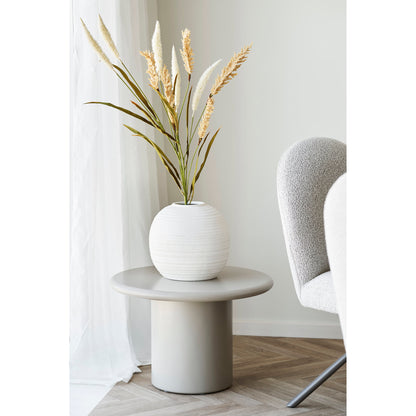Vase en céramique blanche texturée Ø30 × H28,5 cm