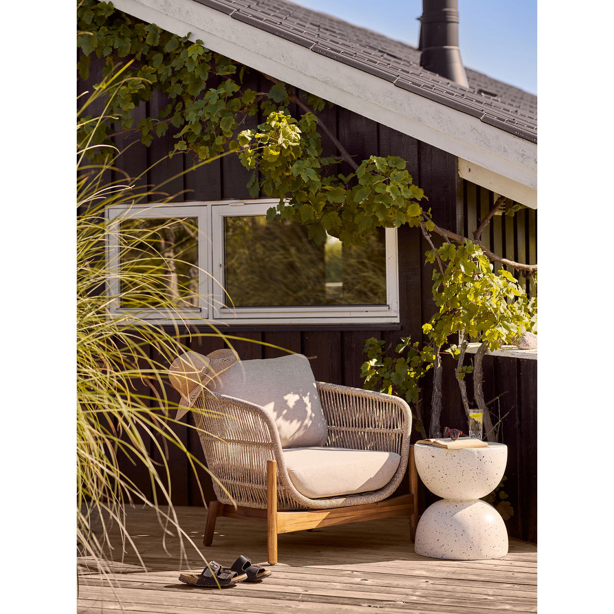 Table d’appoint Bonita effet terrazzo – Ø40 × H45 cm
